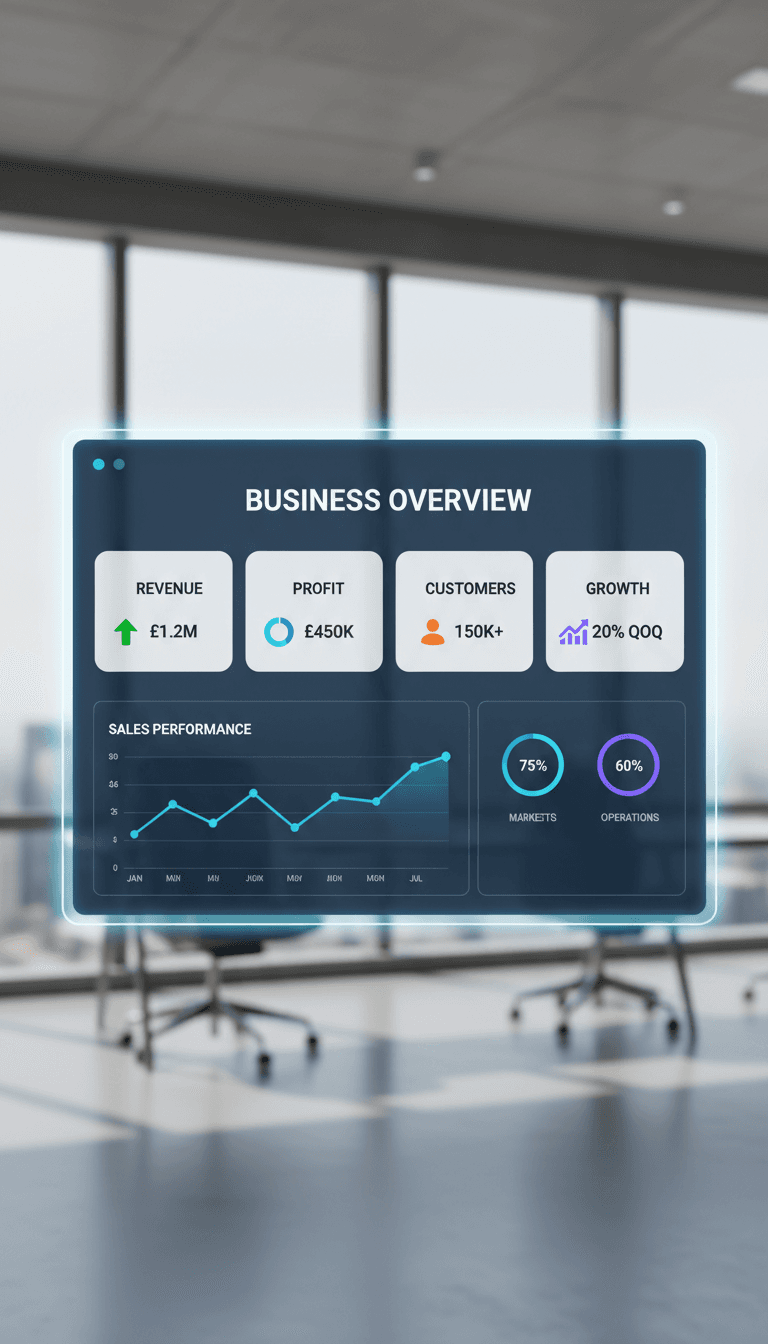 AI-driven business management dashboard