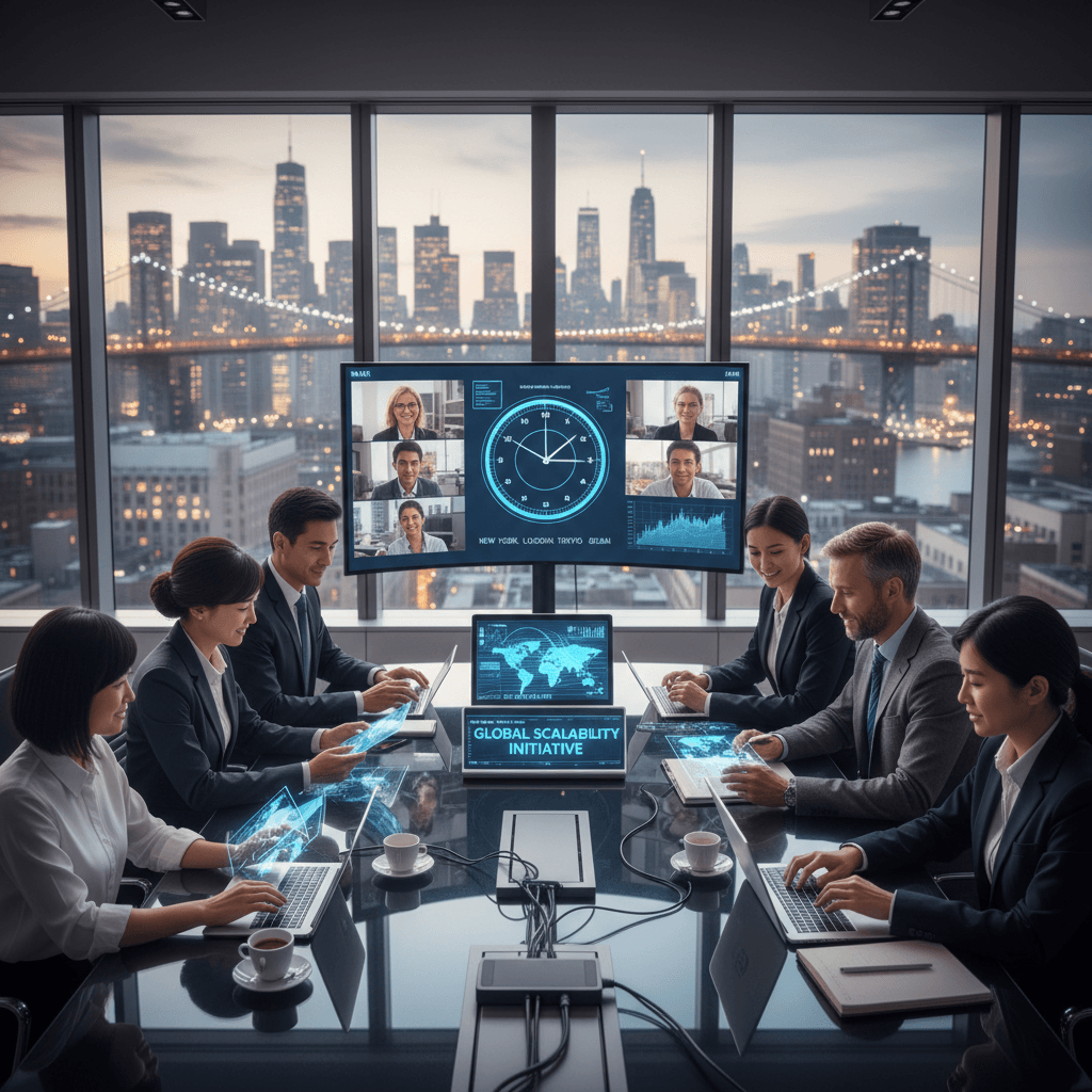 Sitayag AI technology company - modern tech visual with Toledo skyline and AI dashboards for business management and professional training