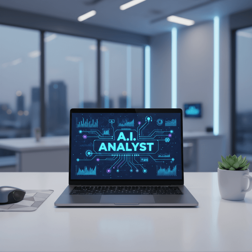 Espacio de trabajo tecnológico con interfaz de inteligencia artificial