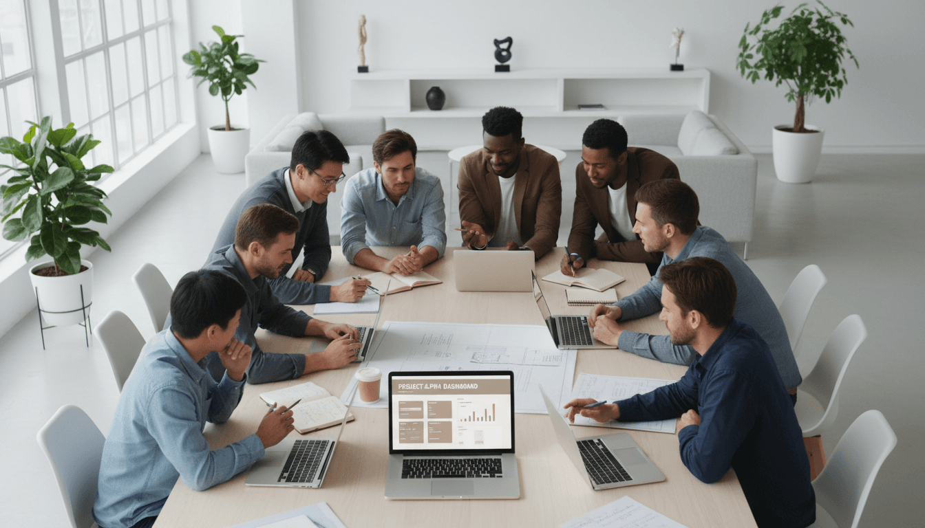 Equipo de Sitayag trabajando colaborativamente en soluciones tecnológicas